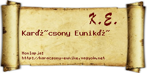 Karácsony Euniké névjegykártya